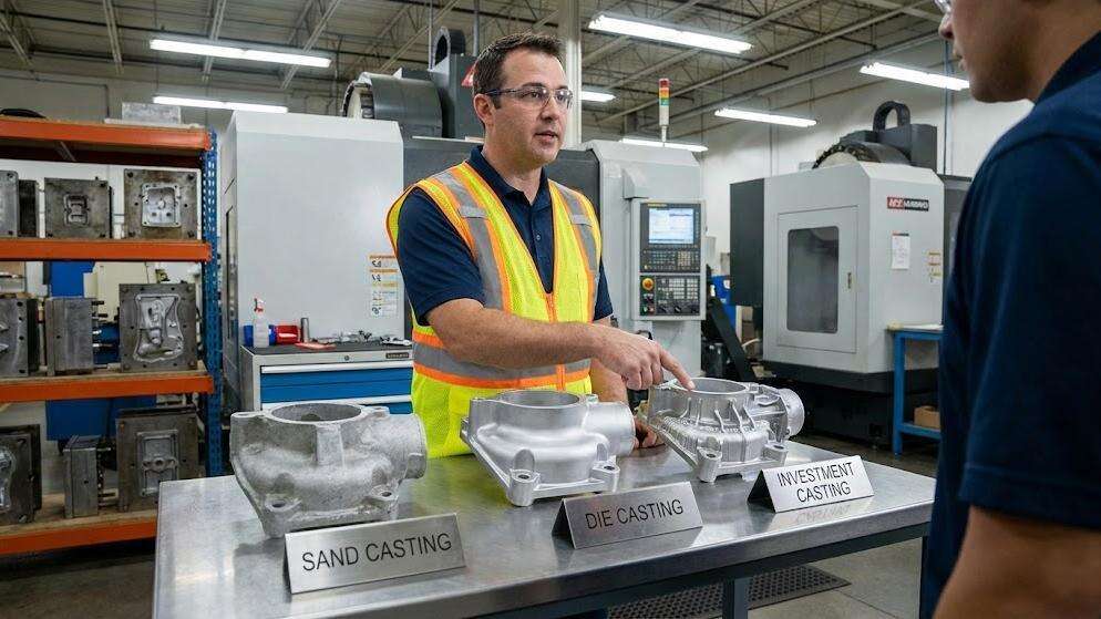 Comparison of sand casting, die casting, and investment casting processes used by aluminum casting suppliers
