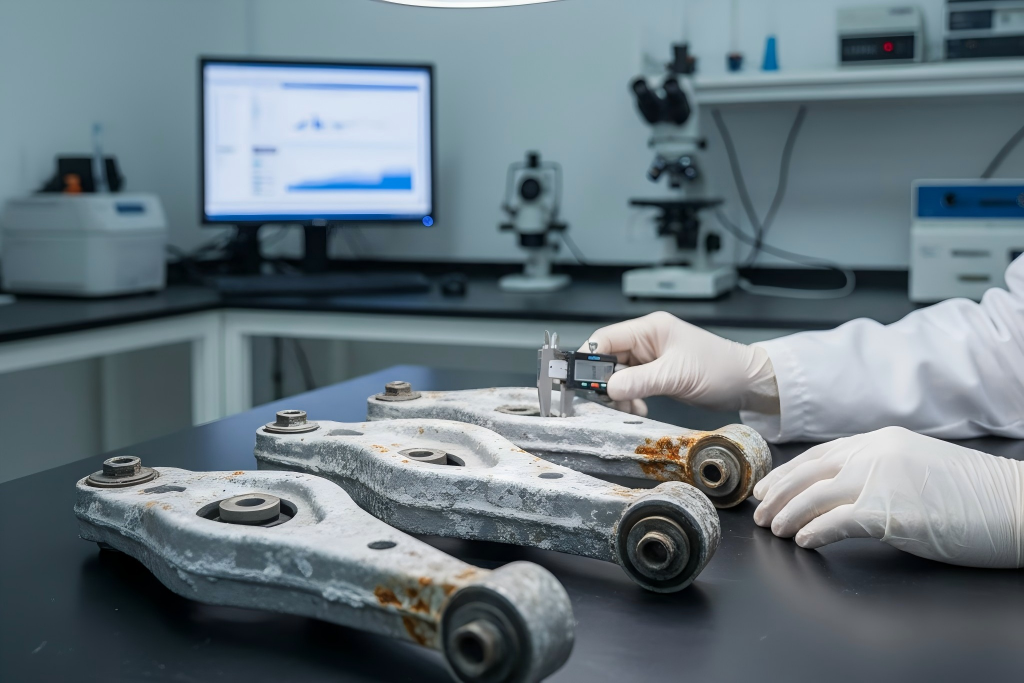 Comparison of suspension and dashboard components after real-world durability testing