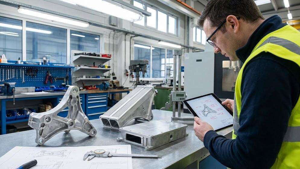 Aluminum casting components used in automotive, aerospace, and electronics industries requiring high precision