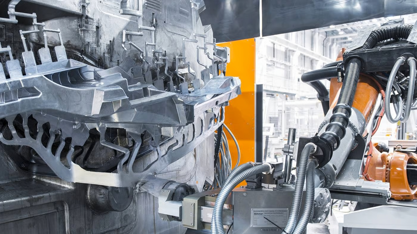 Robotic system integrated into die casting production for higher precision and efficiency