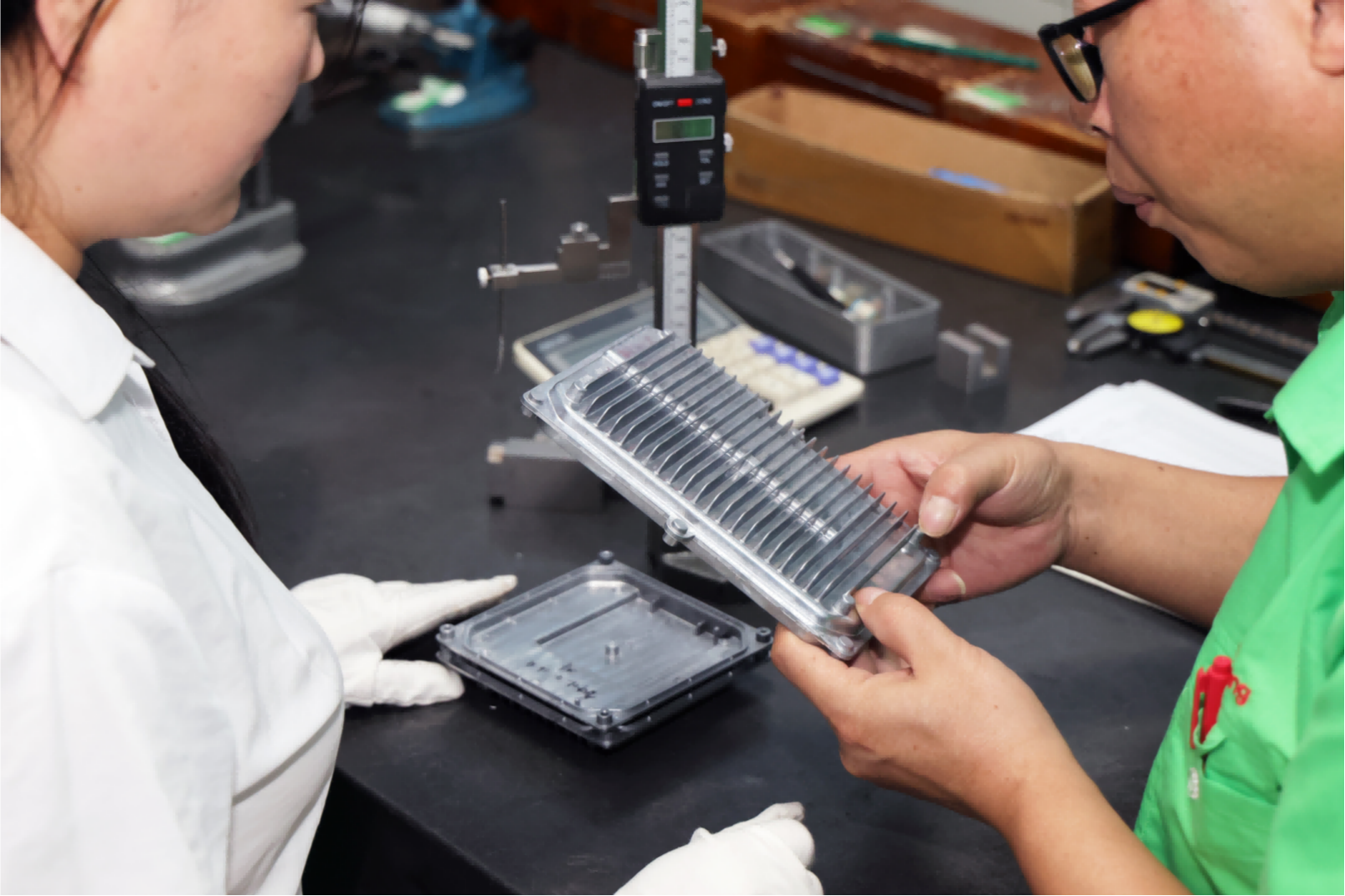 Thin-wall aluminum die cast components demonstrating complex geometry and lightweight design