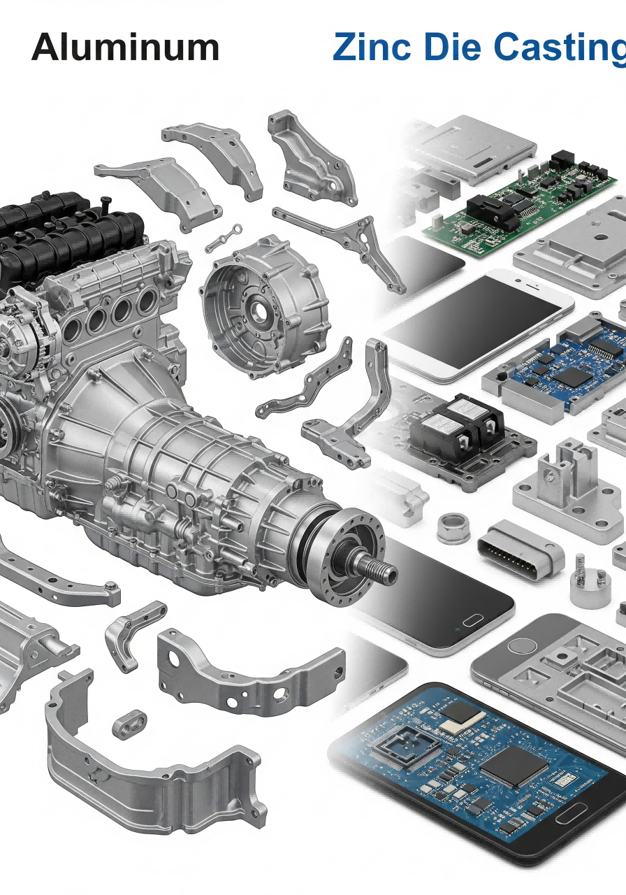 Applications of aluminum and zinc die casting in automotive and electronics