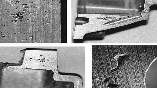 Illustration of porosity in aluminum die casting caused by gas entrapment