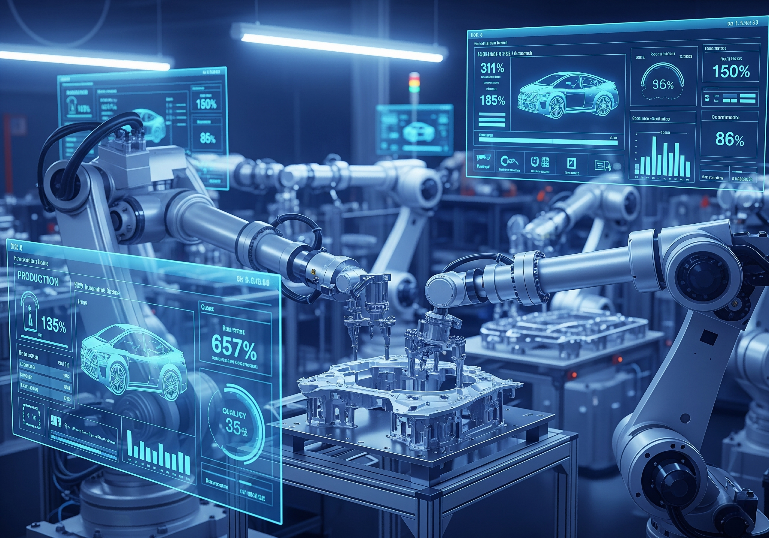 Robots and real-time monitoring in die casting production