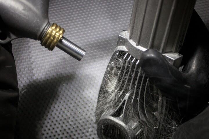 Sandblasted casting parts with uniform matte surface texture