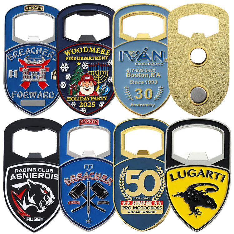 Custom Zinc Alloy Magnetic Bottle Opener | 3D Metal Souvenir Fridge Magnet with Logo