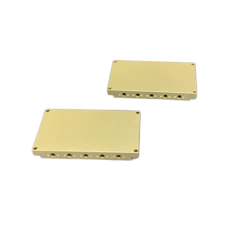 OEM Custom CNC Machined Cavity Filter | Precision Aluminum Machining with Sandblasting & Gold Conductive Anodizing