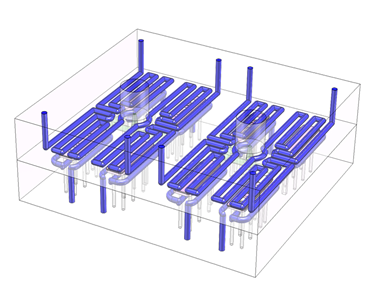 Conformal cooling channel design improving thermal management in aluminum die casting moulds