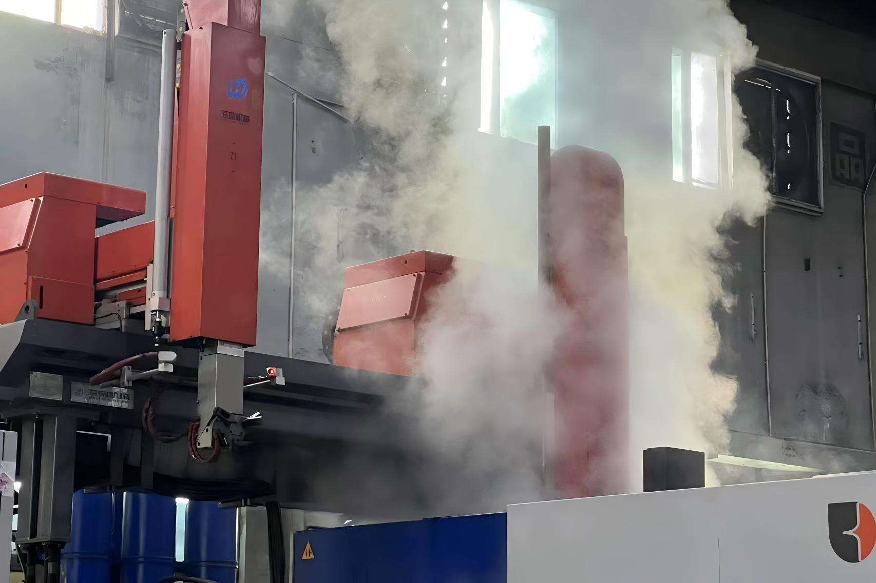 High-pressure aluminum die casting machine operating under controlled temperature and pressure conditions