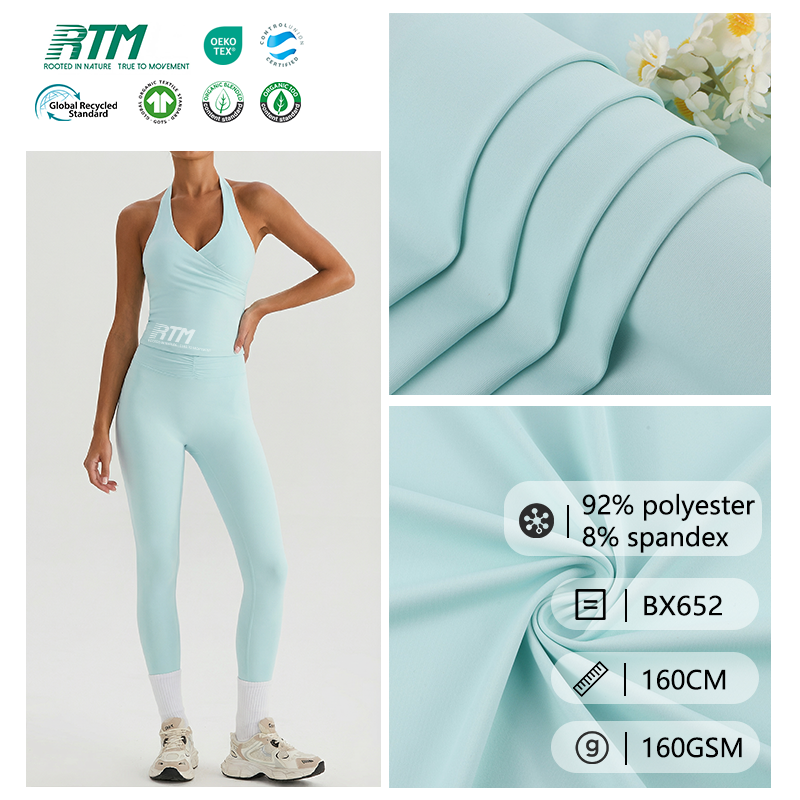 BX652-Low MOQ 75D Soft Comfortable Skin-Friendly Polyester Spandex Knitted Cotton Like Style Fabric For T-shirts Running Wear Vests