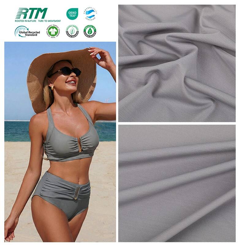 ODM/OEM kylande, veckbeständigt stickat jacquardmönster av nylon och spandex med hög stretch för sportkläder och badkläder med