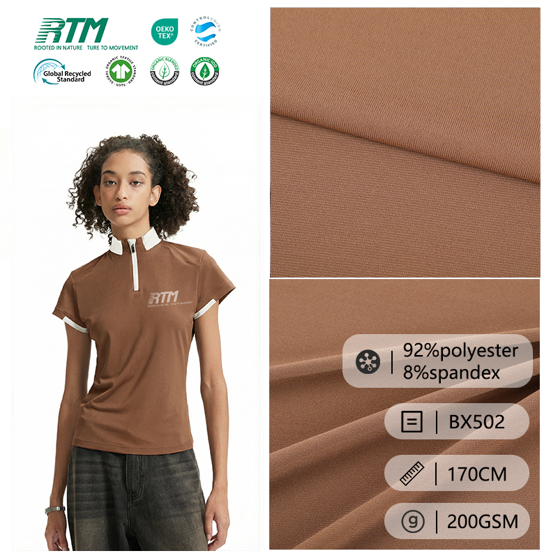 BX502-Wholesable Custom Breathable Wrinkle-Resistant High Stretch Knitted Polyester Spandex for Sports Sets Yoga Wear Undergarment