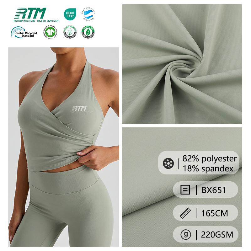 BX651-High-Stretchy Opaque Abrasion-Resistant Quick-Dry 82% Polyester 18% Spandex Double Knit Fabric For Dancewear Yoga Pants&Yoga Leggings