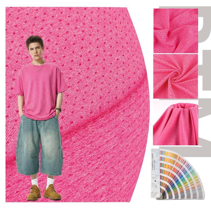 Breathable Moisture Wicking Mesh Knitted Quick Drying Comfortable Polyester Spandex Fabric for Outdoor Wear Yoga Wear Tanks