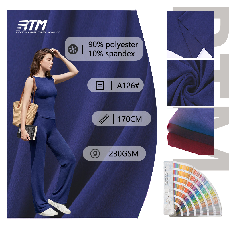 A126#-Soft Warm Skin-friendly & Breathable 90% Polyester 10% Spandex Fabric for Tank and Sport Wear