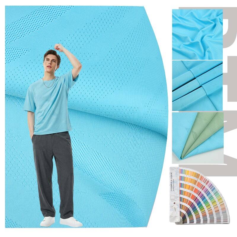 Χονδρική Πώληση Προσαρμοστικού Υφάσματος Πολυεστέρα Με Γρήγορη Στέγνωμα, Τσακαρντ Με Πλεγμένη Δικτυωτή Δομή Τραπεζοειδούς Σχήματος, για Αθλητικά Ρούχα, T-shirts, Ποδοσφαιρικά Φανελάκια και Ρούχα Καλαθοσφαίρισης