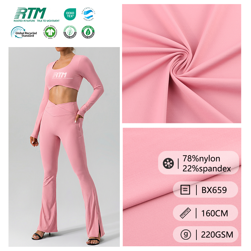 BX659-Wholesable Custom 4 Way Stretchy Quick Drying Abrasion-Resistant Chlorine-Resistant Knitted Nylon Spandex Fabric For Tank Top T Shirt Swimwear