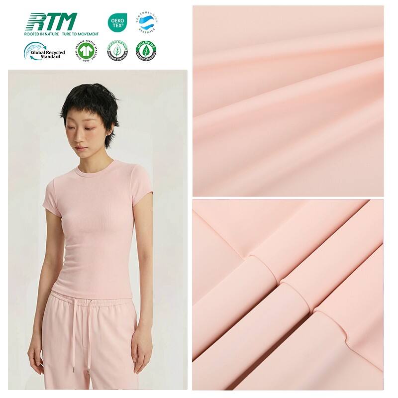 Kain Berkait Dua Sisi Berbahan 85% Nylon dan 15% Spandex dengan Regangan Tinggi untuk Pakaian Gim & Legging dengan Perlindungan UV