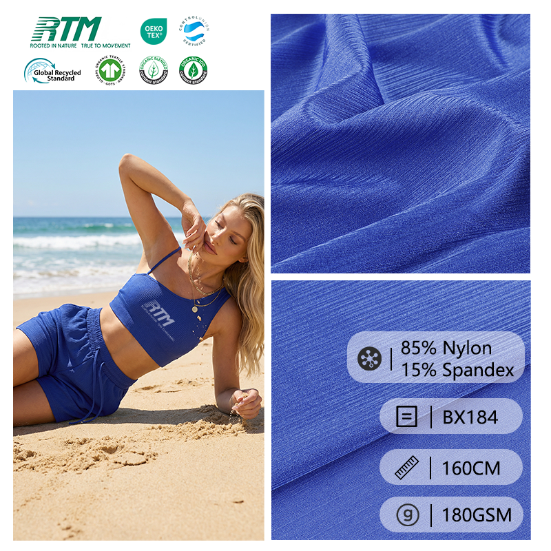High Fashion Custom Size High Elasticity Full Glossy Chlorine-Resistant Quick-Dry 85 Nylon 15 Spandex Single Jersey Fabric For Swimwear Bikini