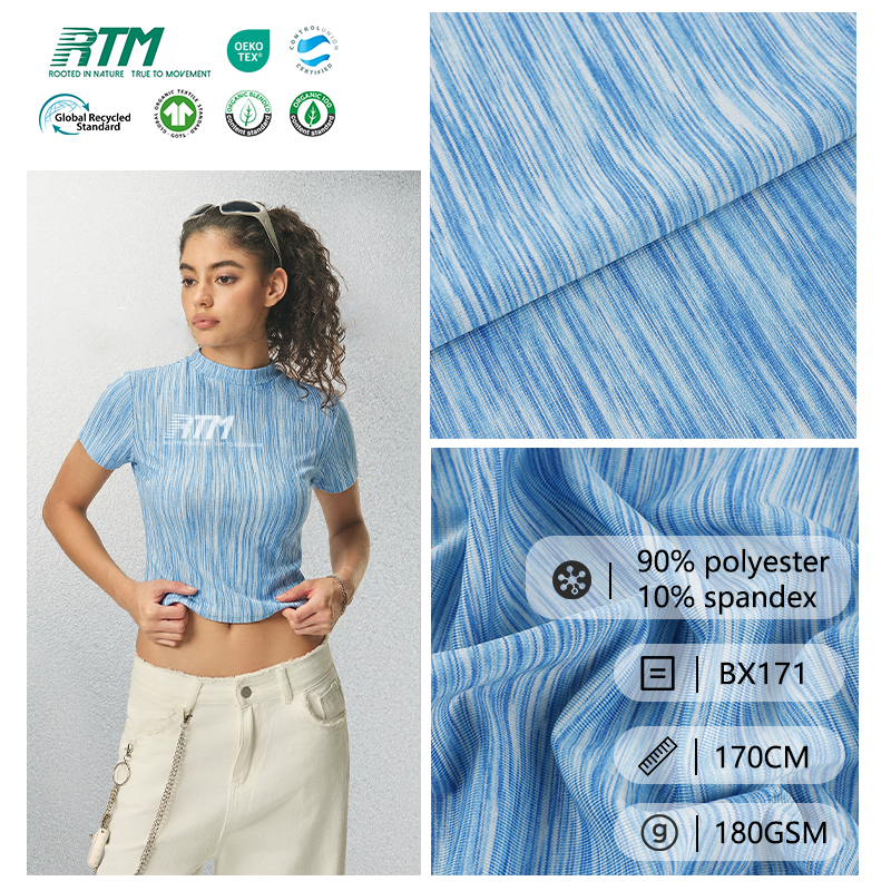 Wholesable Custom Colors High Elasticity Wrinkle Resistant Anti Pill Soft Knitted Cationic 90% Polyester 10% Spandex Fabric For Outdoor Sports T-shirt Yoga wear&Swimwear