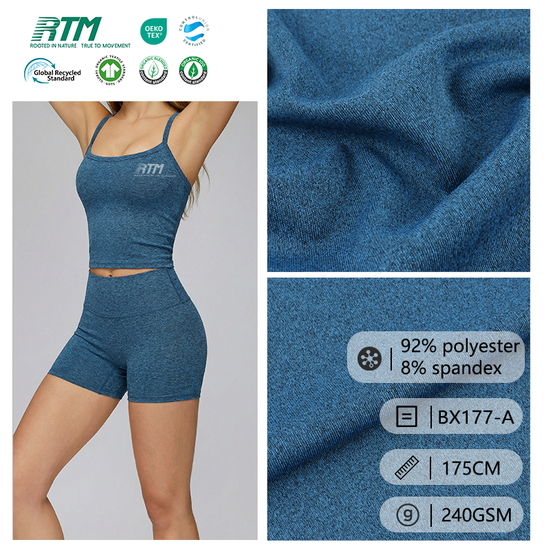 BX177-A-Wholesale Cloth Supplier Knitted Quick-Dry Comfortable 92 Polyester 8 Spandex Single Jersey Fabric For Activewear Sweatshirt Fitness Loungewear