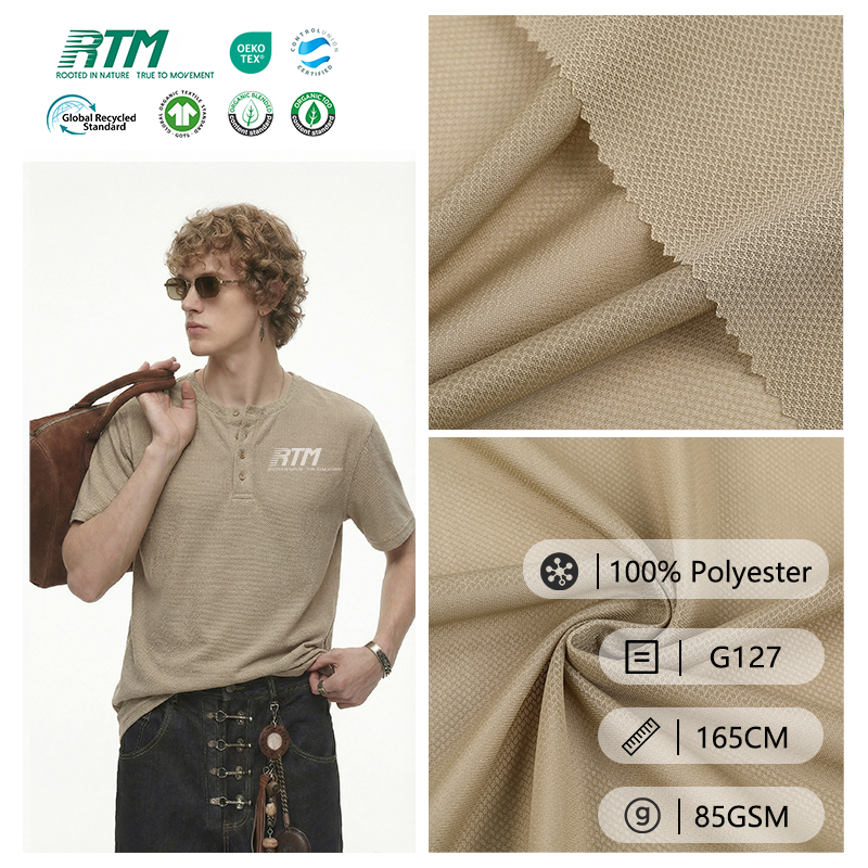 Factory Direct Price Lightweight Moisture-wicking Anti-Pill Tear-Resistant Knitted 100Polyester Jacquard Mesh Fabric For T-shirts Yoga wear