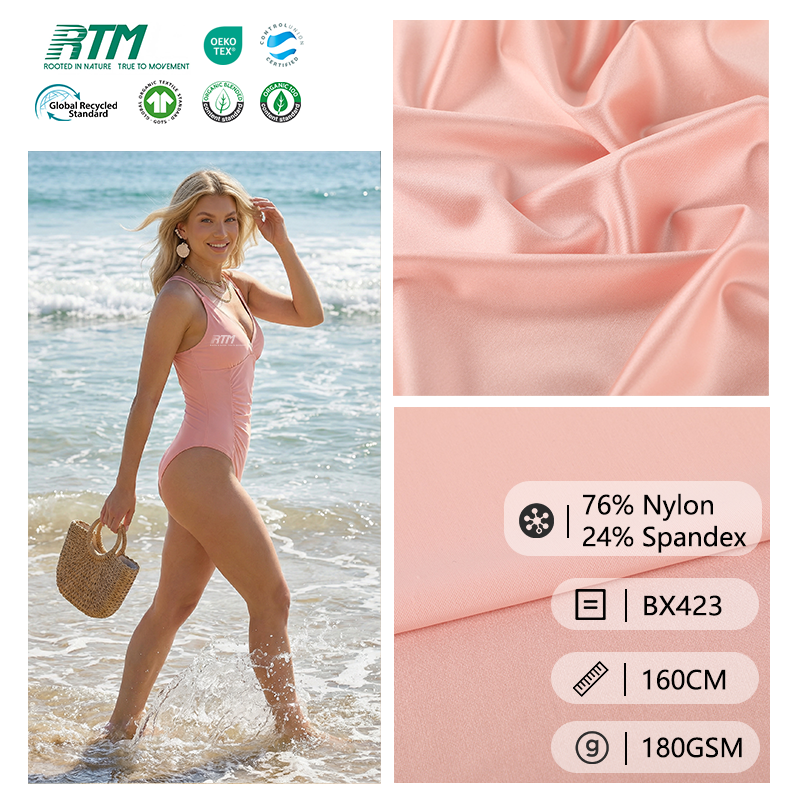 Custom Dyed Colors High Elasticity Comfortable Chlorine-Resistant Wrinkle Resistant Knitted Nylon Spandex Fabric For Swimwear Underwear&Dancewear