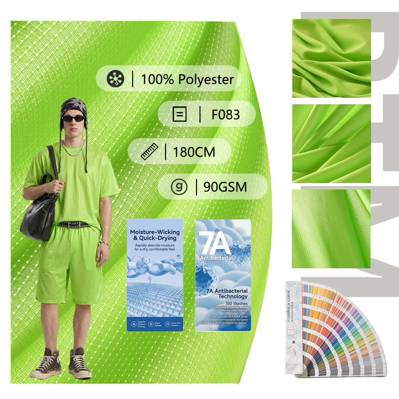 Wholesale Custom Custom Quick-Dry Anti-Bacteria Comfortable Knitted 100% Polyester Fabric For Activewear Yoga & Performance Wear
