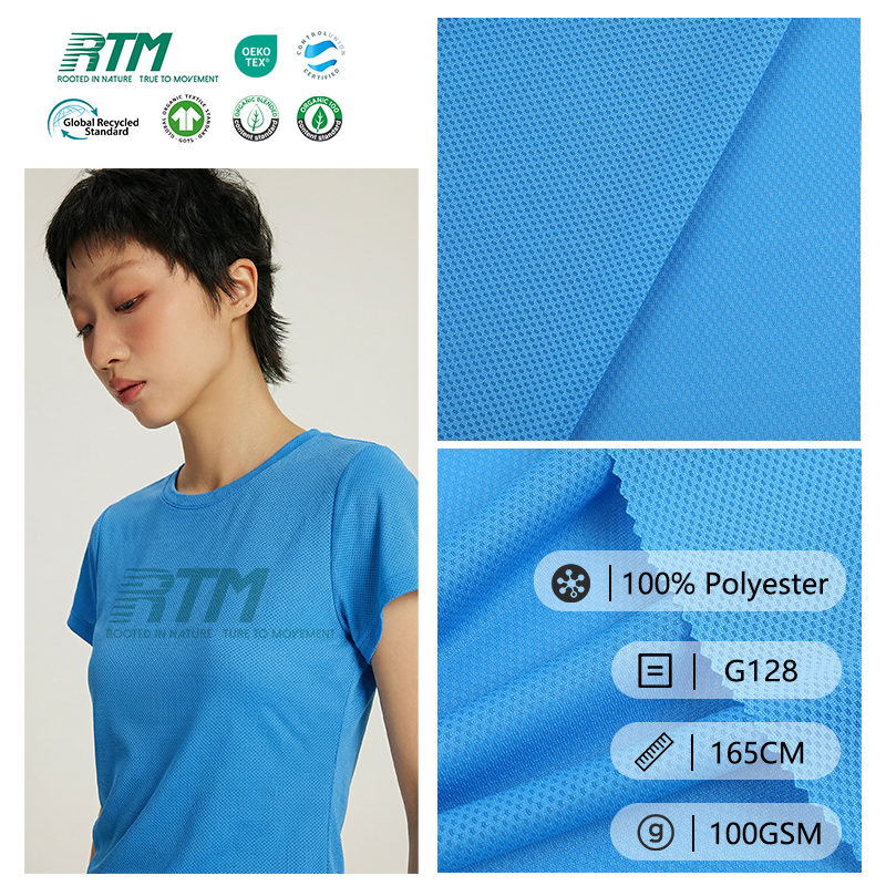 Hot Selling Breathable Quick Dry Soft Knitted 100%Polyester Bird Eye Mesh Fabric For Sports Wear T-Shirts