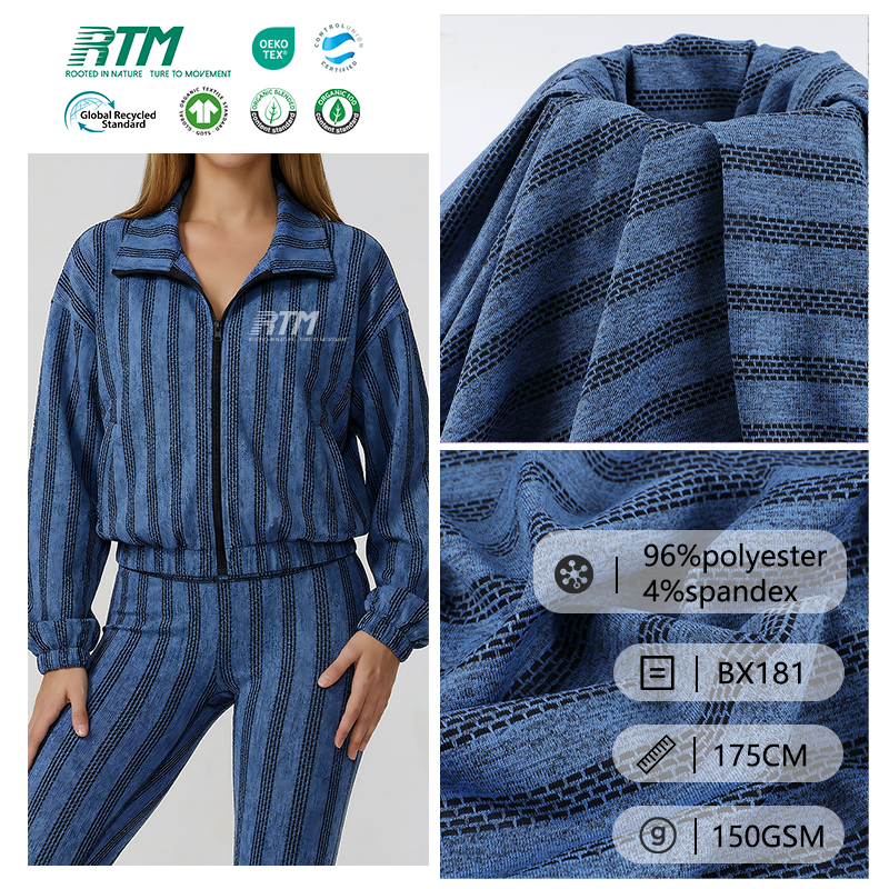 BX181-OEM/ODM, त्वचा-अनुकूल, श्वसनीय, लचीला बुना हुआ जैकार्ड जर्सी पॉलिएस्टर कपड़ा, परिधान, कपड़े, स्पोर्ट्स टी-शर्ट्स, योग वियर के लिए