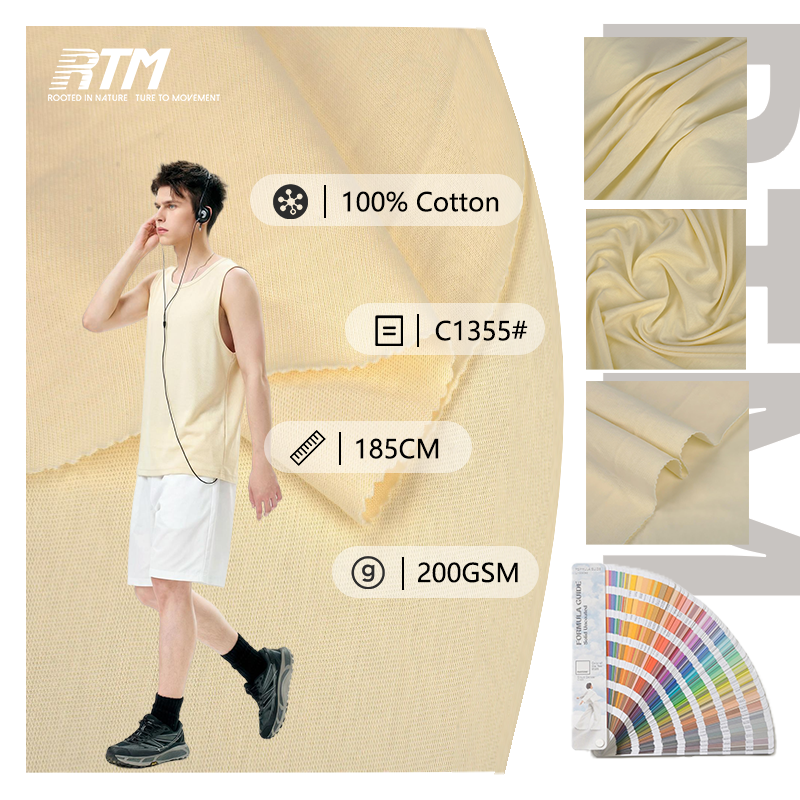 40S Wholesale Suppliers High-Elastic Knitted Abrasion-Resistant Durable Eco-friendly 100%Cotton Plain Fabric For Summer T-sirts 