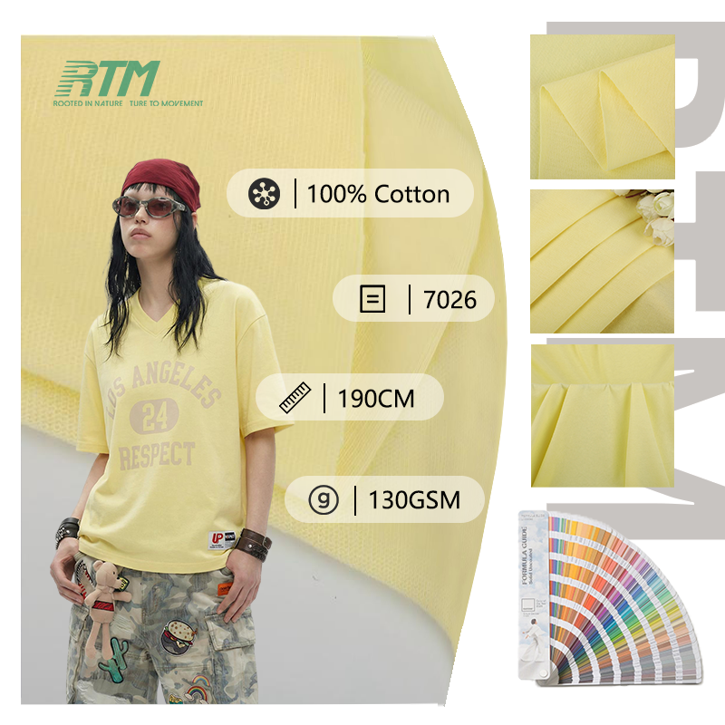 Good Standard Anti-static Eco-Friendly Moisture-wicking 100%Cotton Single Jersey Fabric For Spring Summer T-shirts&Vests