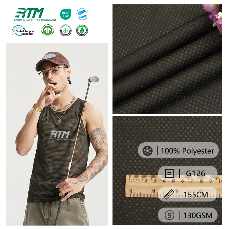 130GSM Fully Synthetic Warp Knitted Wrinkle Resistant Abrasion-Resistant Durable 100% Polyester Jersey Mesh Fabric For Sportswear &Vests