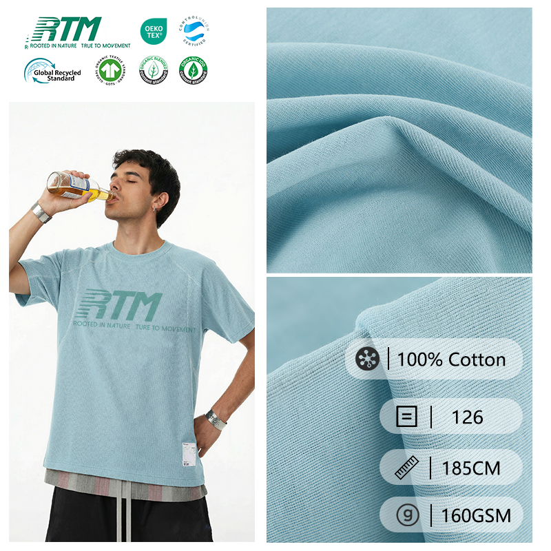 Factory Hot Selling Wrinkle Resistant Abrasion-Resistant Comfortable Eco-Friendly Knitted 100%Cotton Rib Fabric For Pajamas T-shirt&Vest