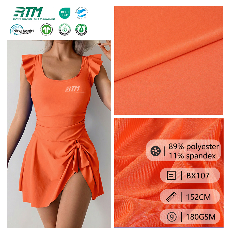 High Fashion Custom Size High Color Fastness Abrasion-Resistant Saltwater-Resistant 89% Polyester 11% Spandex Single Jersey Fabric For Swimwear Sportswear