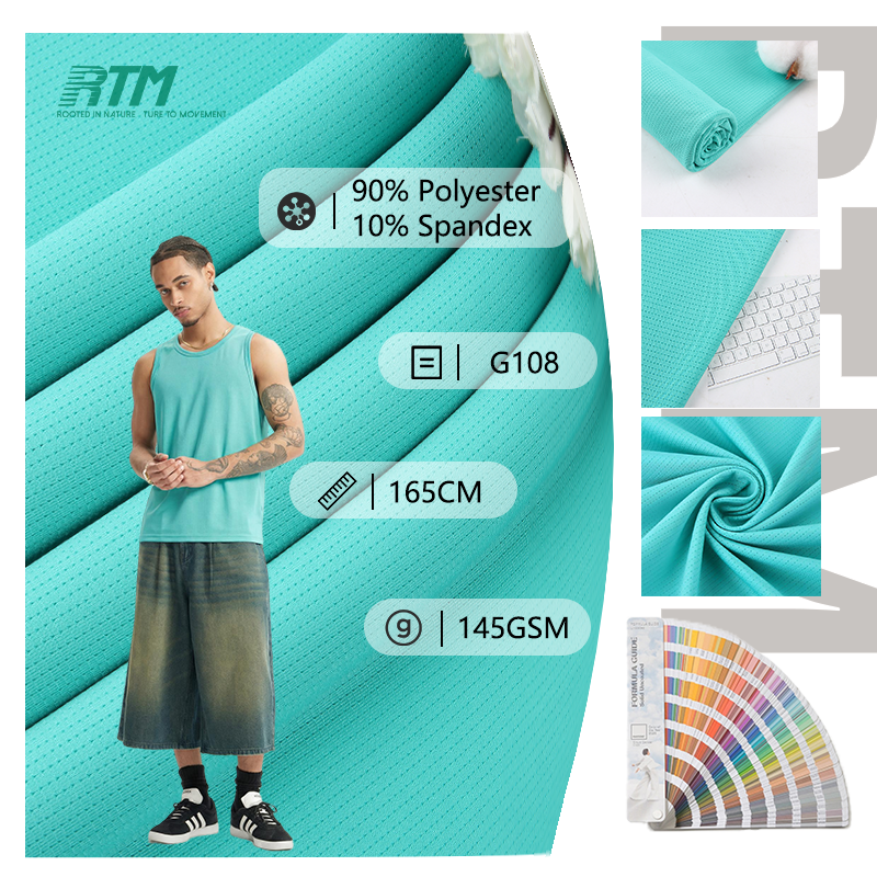 Wholesale Eco-friendly 90%Polyester 10%Spandex Bird Eye Mesh Fabric Breathable Knit for Sportswear Garment Boys Girls
