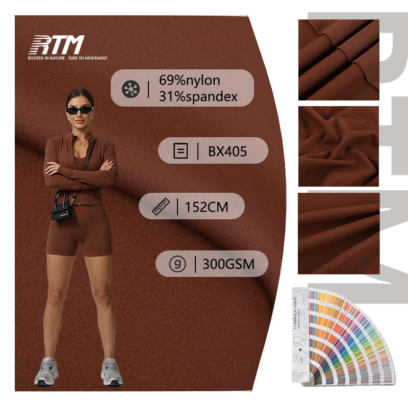 BX405-Wholesale Custom Colors Knitted Moisture-Absorbent Quick-Dry Abrasion-Resistan Polyester Spandex Fabric For Cyclingwear Yogawear Leggings Activewear