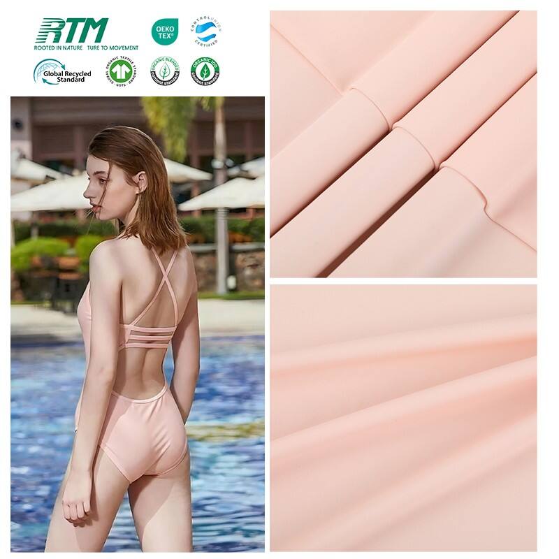 170 g slitstark och nötningssäker väv av högelastisk nylon-spandex för UV-skyddande badkläder och T-shirts