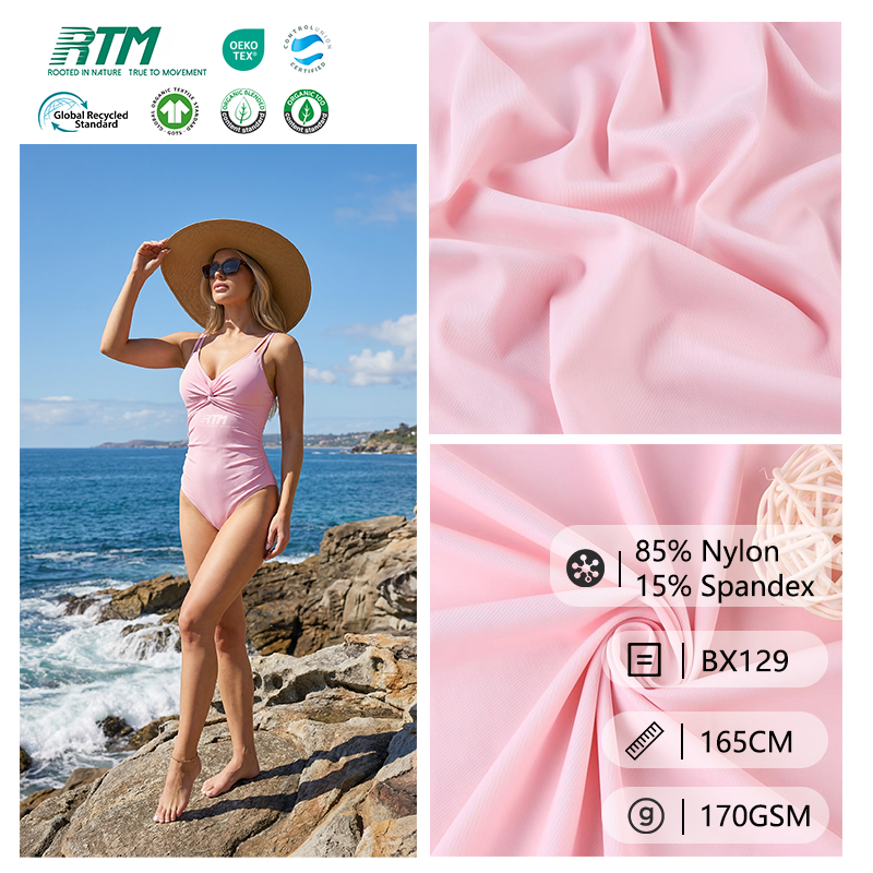 Wholesale In Stock Double-Sided High-Elastic Skin-Friendly Moisture-wicking Comfortable Knitted 85 Nylon 15 Spandex For Yoga wear Fitness wear&Cycling wear