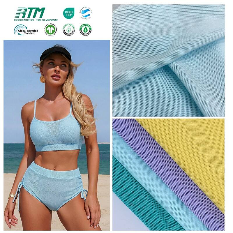 40D bekväm och andningsbar nätväv av 95 % polyamid och 5 % spandex för underkläder, bikini och badkläder