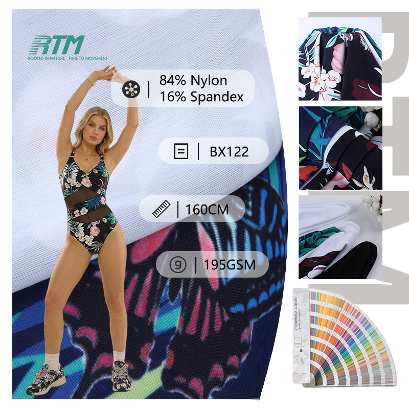 Wholesale Custom Print Waterproof Chlorine-Resistant Saltwater-Resistant Nylon Spandex Plain Warp Knit Fabric For Sportswear Swimwear
