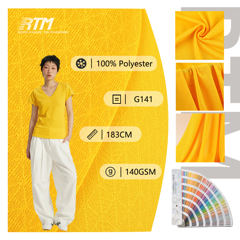 Wholesale High Quality Durable Abrasion-Resistant Breathable 140GSM 100%Polyester Weft Knitted Mesh Stretch Fabric For Summer Spring T-shirts 