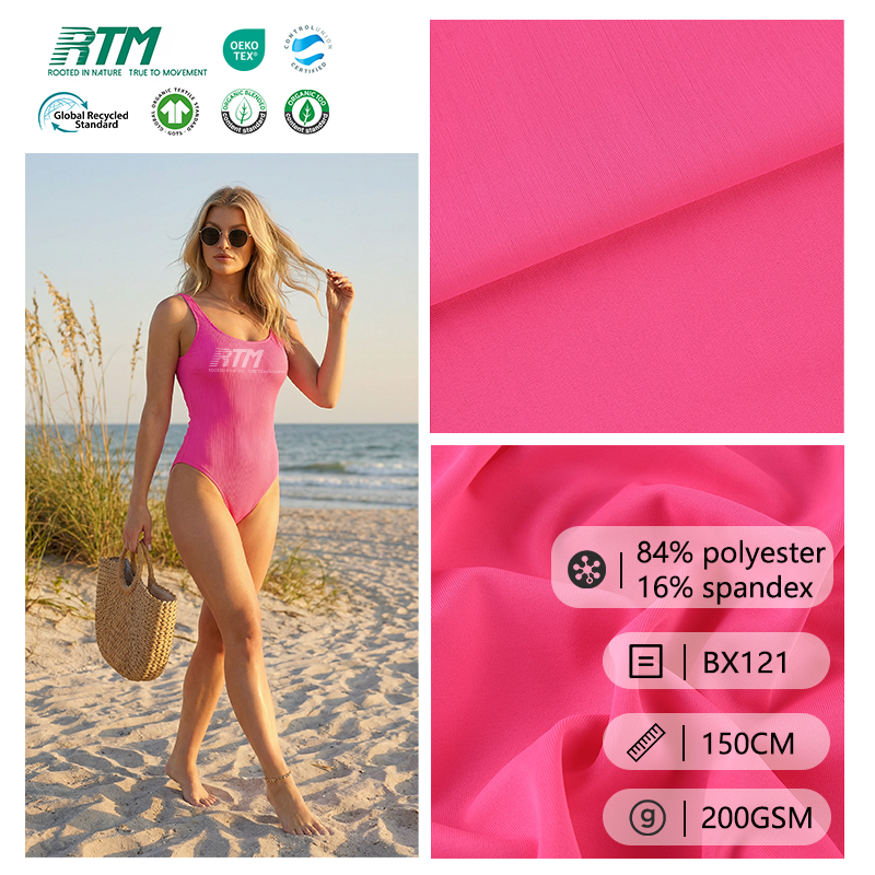 40D Bulk Supplier High Color Fastness Abrasion-Resistant 4 Way Stretch 84% Polyester 16% Spandex Jersey Fabric For Swimwear Performance Wear&Dancewear