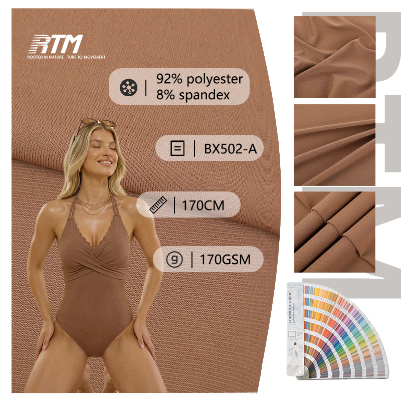 Hot Sale High Elasticity Anti-Bacteria Wrinkle Resistant Resistant-Deformation 92 Polyester 8 Spandex Jersey Fabric For Swimwear Tops&Dancewear