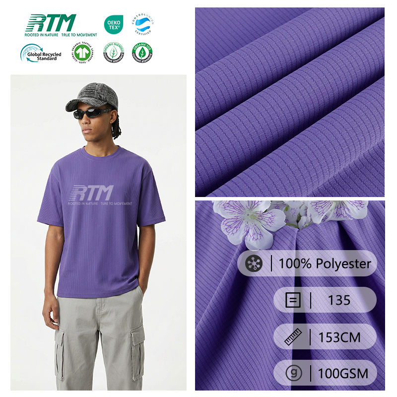 Low MOQ 50D 100% Polyester Quick-Dry Moisture-wicking Comfortable Knitted Jersey Mesh Fabric For Basketball Uniforms T-Shirt