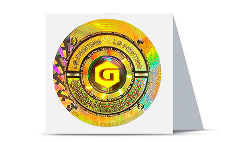 Golden colour 3D dot matrix hologram sticker