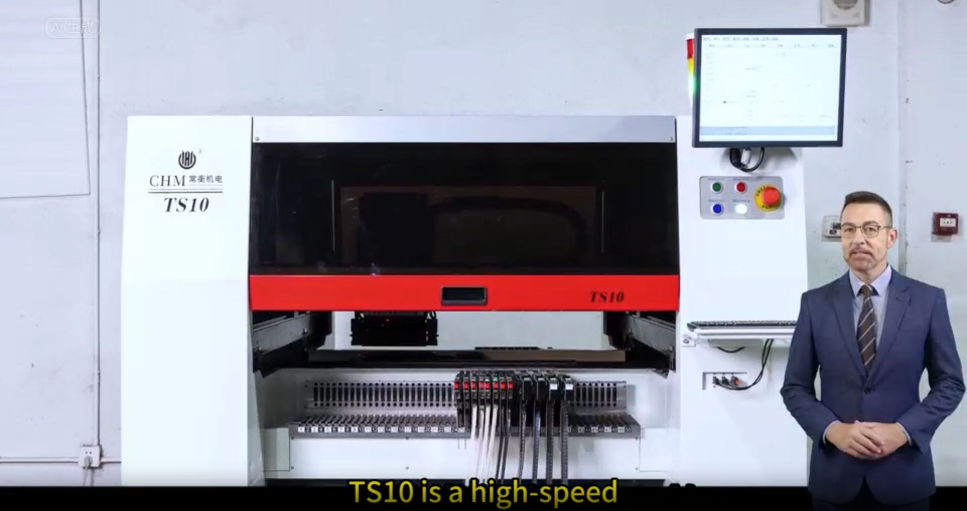 TS10 10-head high-speed and high-precision universal pick and place machine, stable mounting of 01005