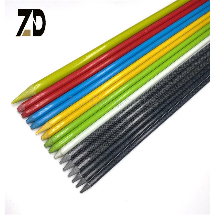 Multi-color Fiberglass Rod Custom Length FRP Stake for Garden & DIY ...