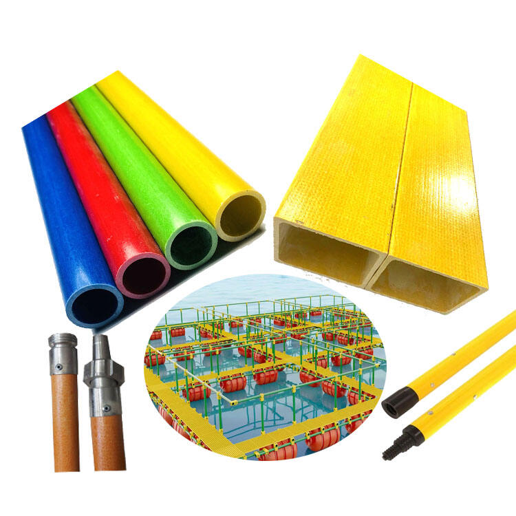 Pultruded Custom Yellow Fiberglass Square Tube for Bridge 16mm 18mm 19mm 20mm 25mm 50mm 100mm Outer Diameter