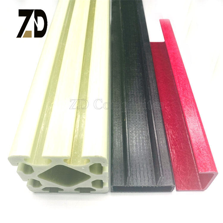 Custom Multi-Color Pultruded Fiberglass Profiles – High-Strength FRP Structural Sections in Custom Shapes & Finishes